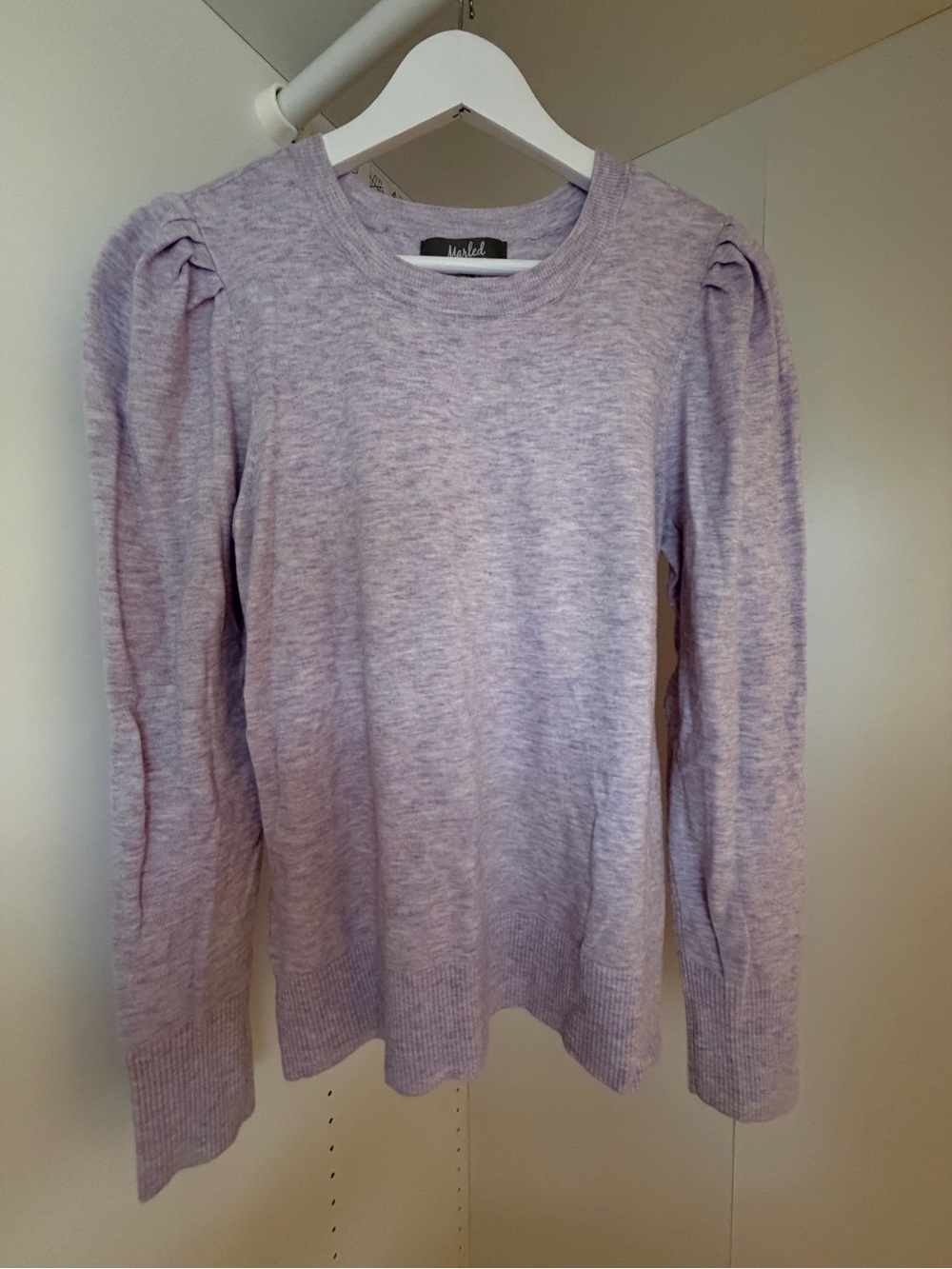 Marled Reunited Clothing Lavender Puff Shoulder Sweater Women’s Medium